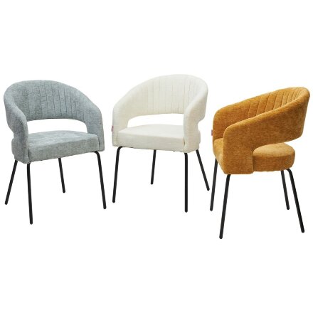 Стул SNUG 3018-08 горчичный, шенилл / черный каркас, ®DISAUR 