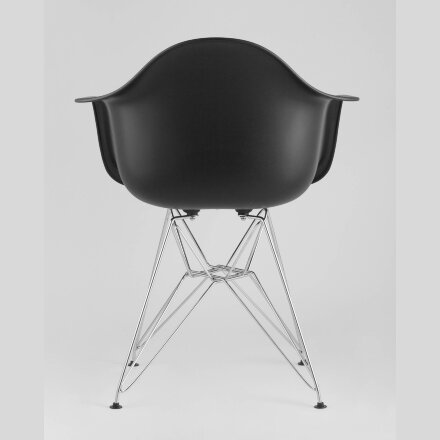Стул Eames DAR черный, основание хромированный металл, сидение PP пластик 