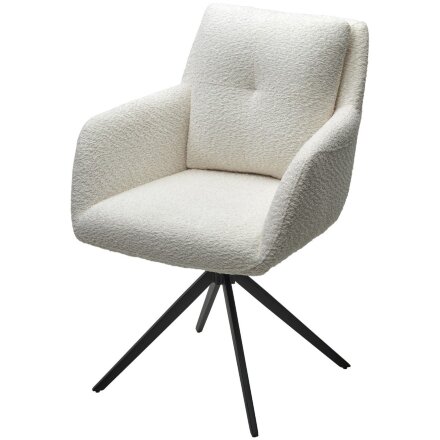 Стул MEADOW 360 град. поворот. Белый XD841-01, букле / черный каркас, ®DISAUR 