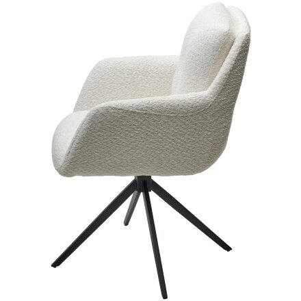 Стул MEADOW 360 град. поворот. Белый XD841-01, букле / черный каркас, ®DISAUR 
