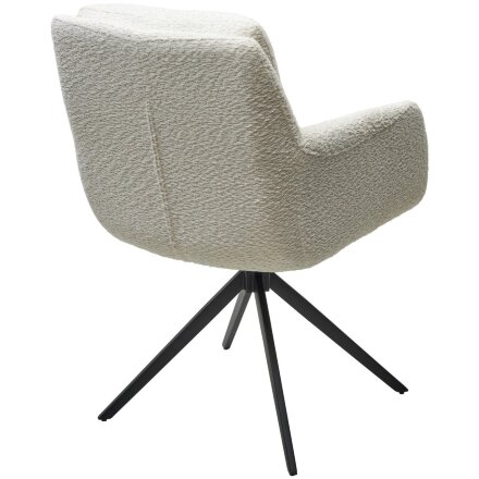 Стул MEADOW 360 град. поворот. Белый XD841-01, букле / черный каркас, ®DISAUR 